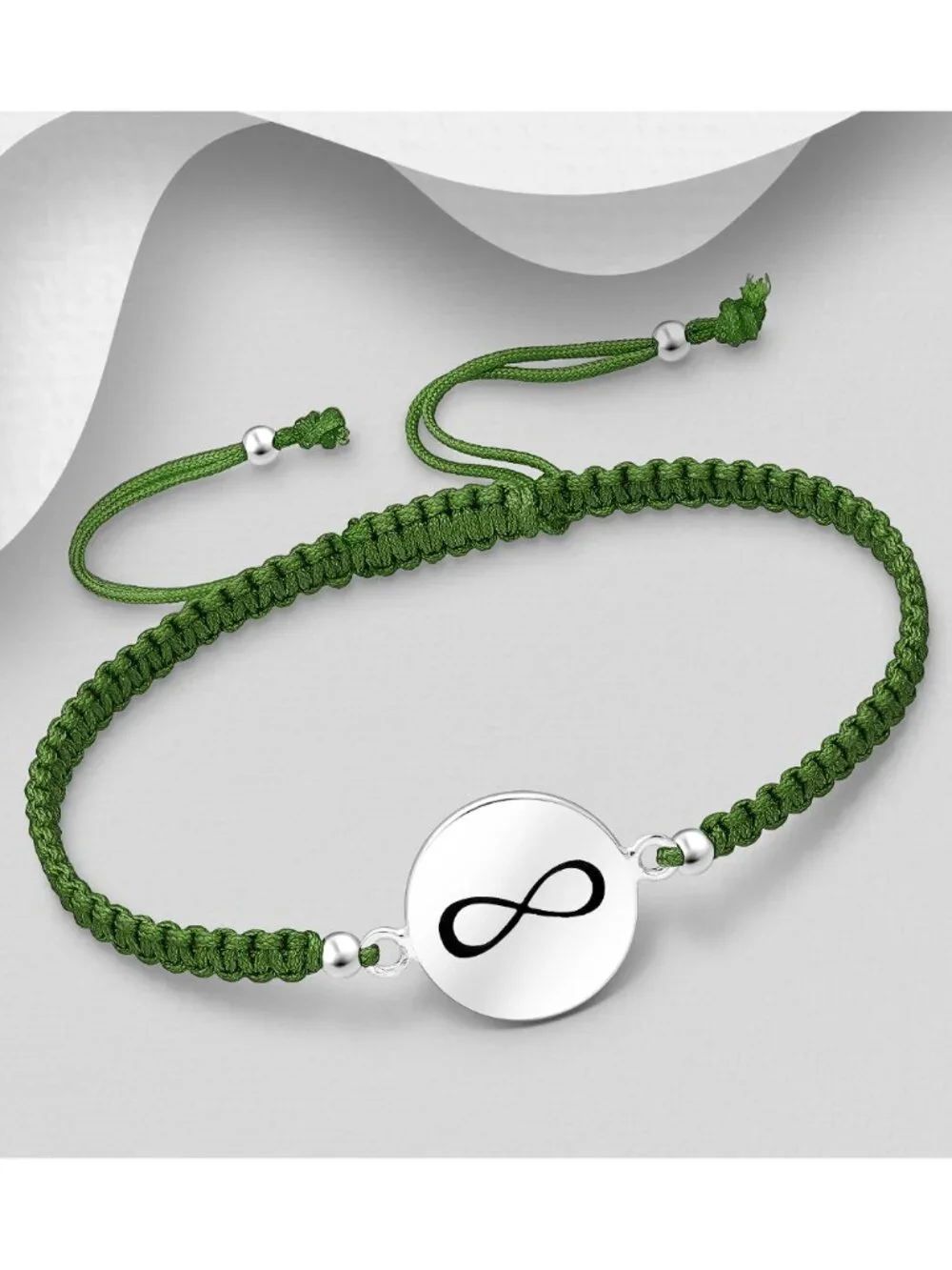 925 Sterling Silver Infinity with Adjustable Thread Bracelet